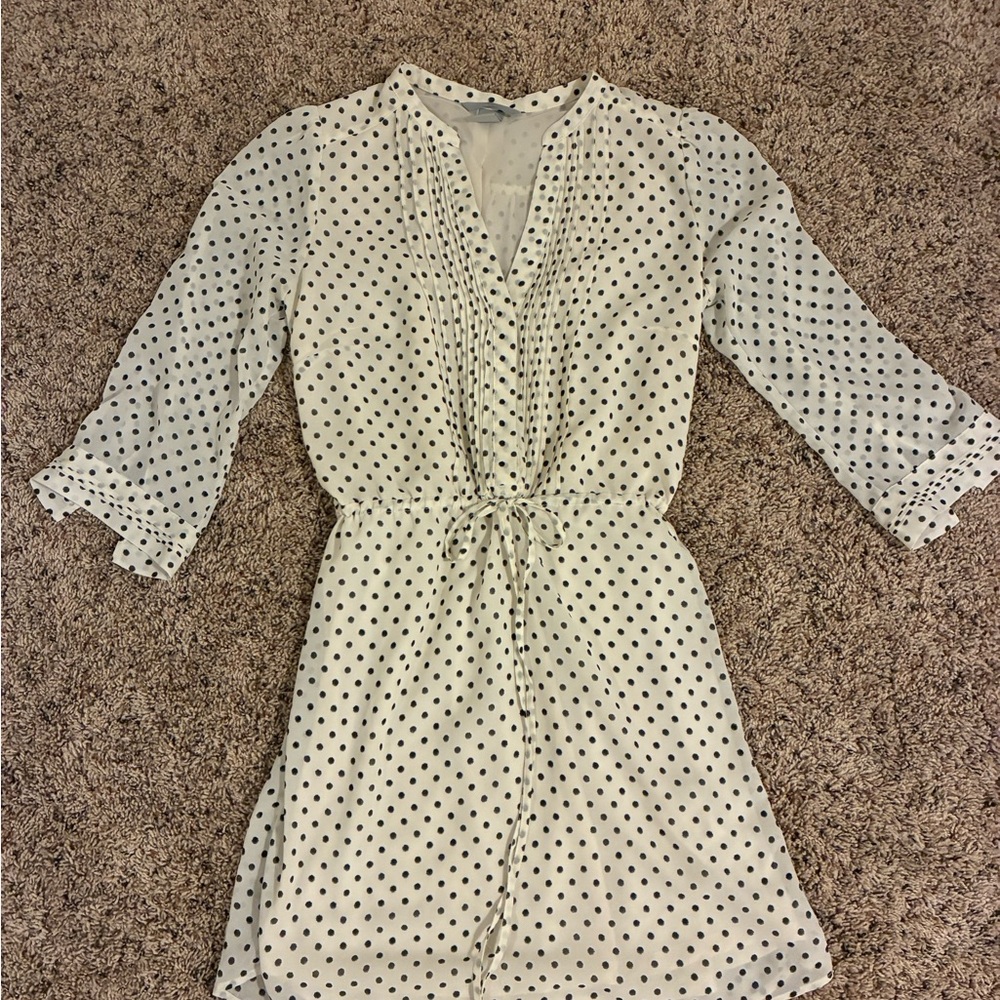 EUC H&M White Polka Dot Mini Dress Size 4